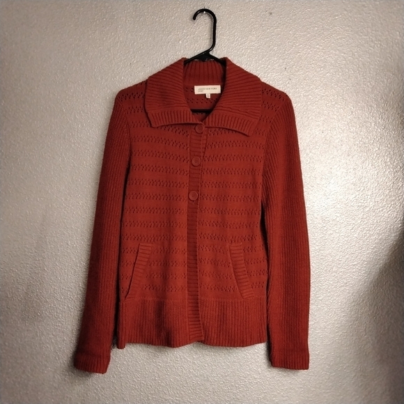 Jones New York Red Knit Sweater   Size M - Picture 1 of 3